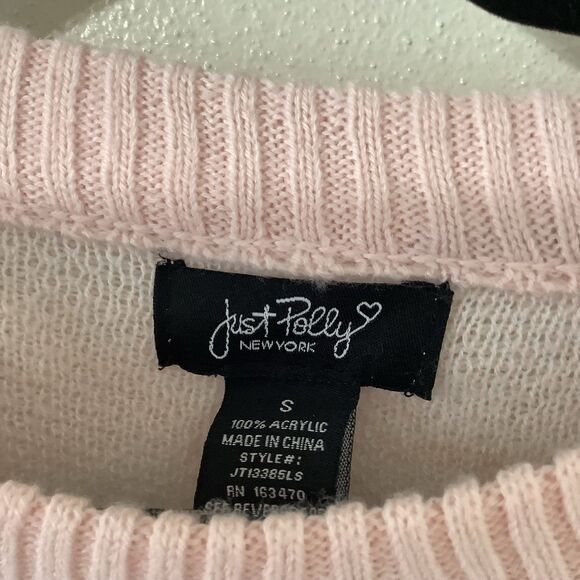 Just Polly Fairy Kei Kawaii Girly Novelty Landscape Cottagcore Knit Sweater S - Picture 9 of 10